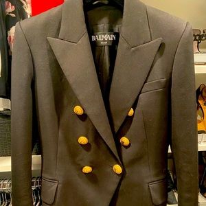 Balmain Black Blazer with gold buttons size 40